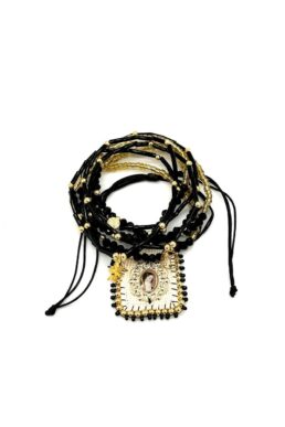 PULSERA X 9 LÍNEAS NEGRA