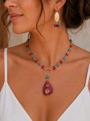 COLLAR TURQUESA CORAL