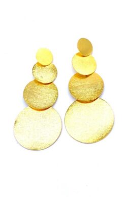 ARETES DISCOS MATIZADOS BRONCE ORO