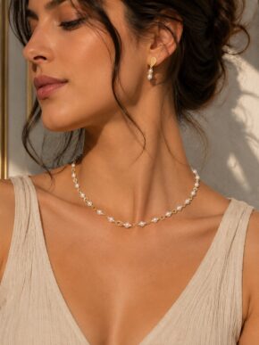 COLLAR PERLA POLVO NÁCAR BLANCA
