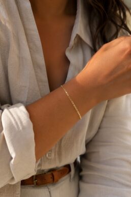 PULSERA TEJIDA ORO LAMINADO 18K