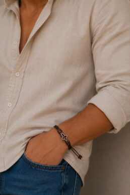 PULSERA CRUZ MARRÓN