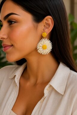 ARETES RAFIA FLOR