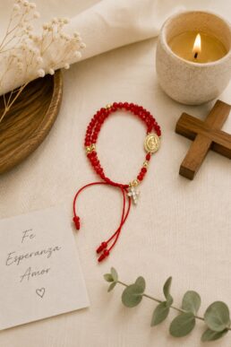 PULSERA TIPO ROSARIO CORAZÓN