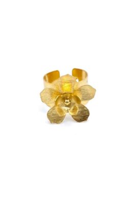 ANILLO FLOR PUNTO BRONCE ORO