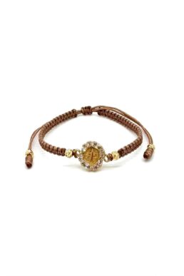 PULSERA ZIRCÓN MEDALLA SAN BENITO