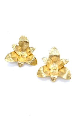 ARETES LIRIO BRONCE ORO