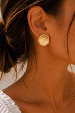 ARETES ENTORCHADO MATIZADO BRONCE ORO