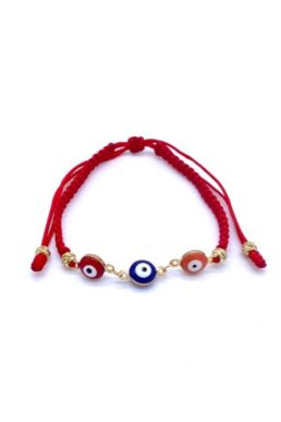 PULSERA TEJIDA OJO TURCO ACERO