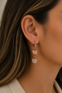 ARETES MARIPOSA ALAMBRISMO CRISTAL