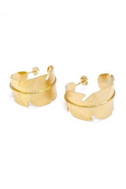 ARETES PLUMAS CANDONGAS BRONCE ORO