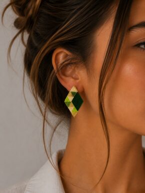 ARETES ROMBO MIYUKI ACERO