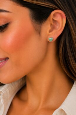 ARETES CORAZÓN AVENTURINA