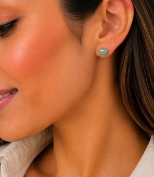 ARETES CORAZÓN AVENTURINA
