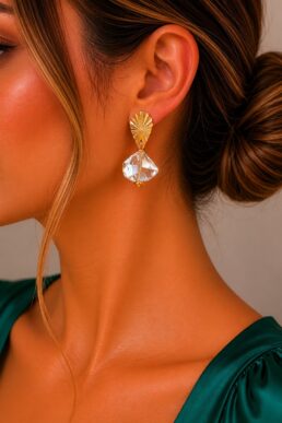ARETES BRONCE ORO CRISTAL AB