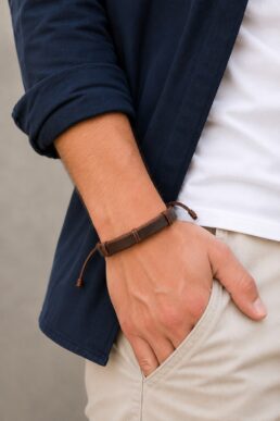 PULSERA MARRÓN CUERO