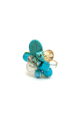ANILLO TURQUESA BRONCE ORO