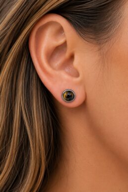 ARETES TOPO TURQUESA ACERO