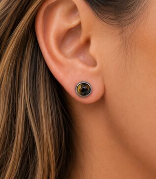 ARETES TOPO TURQUESA ACERO