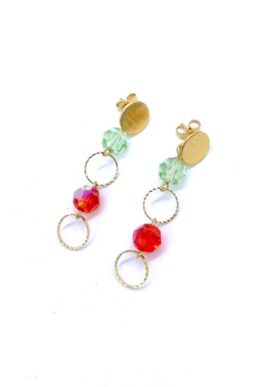 ARETES BRONCE ORO CRISTAL